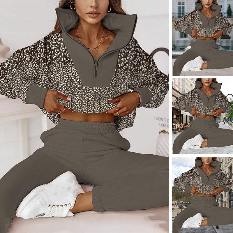Zipper Small Polka Dot Stitching Suit