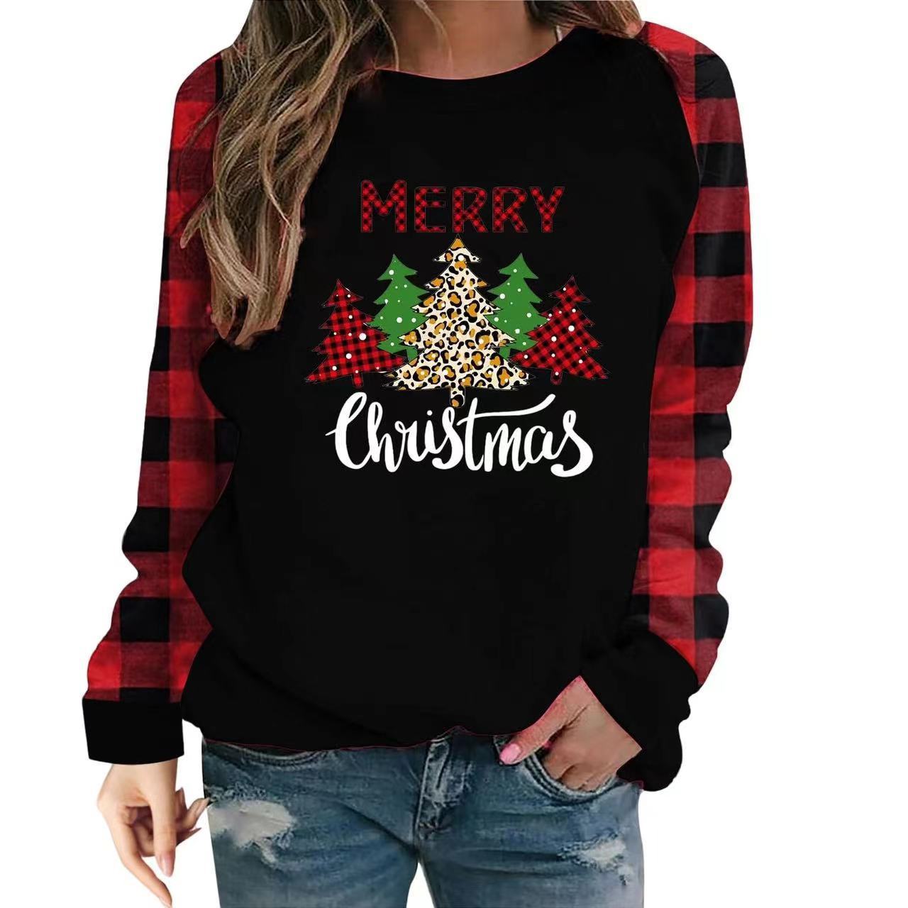 Christmas 3D Printed Fashion Loose Top Pullover Sweater