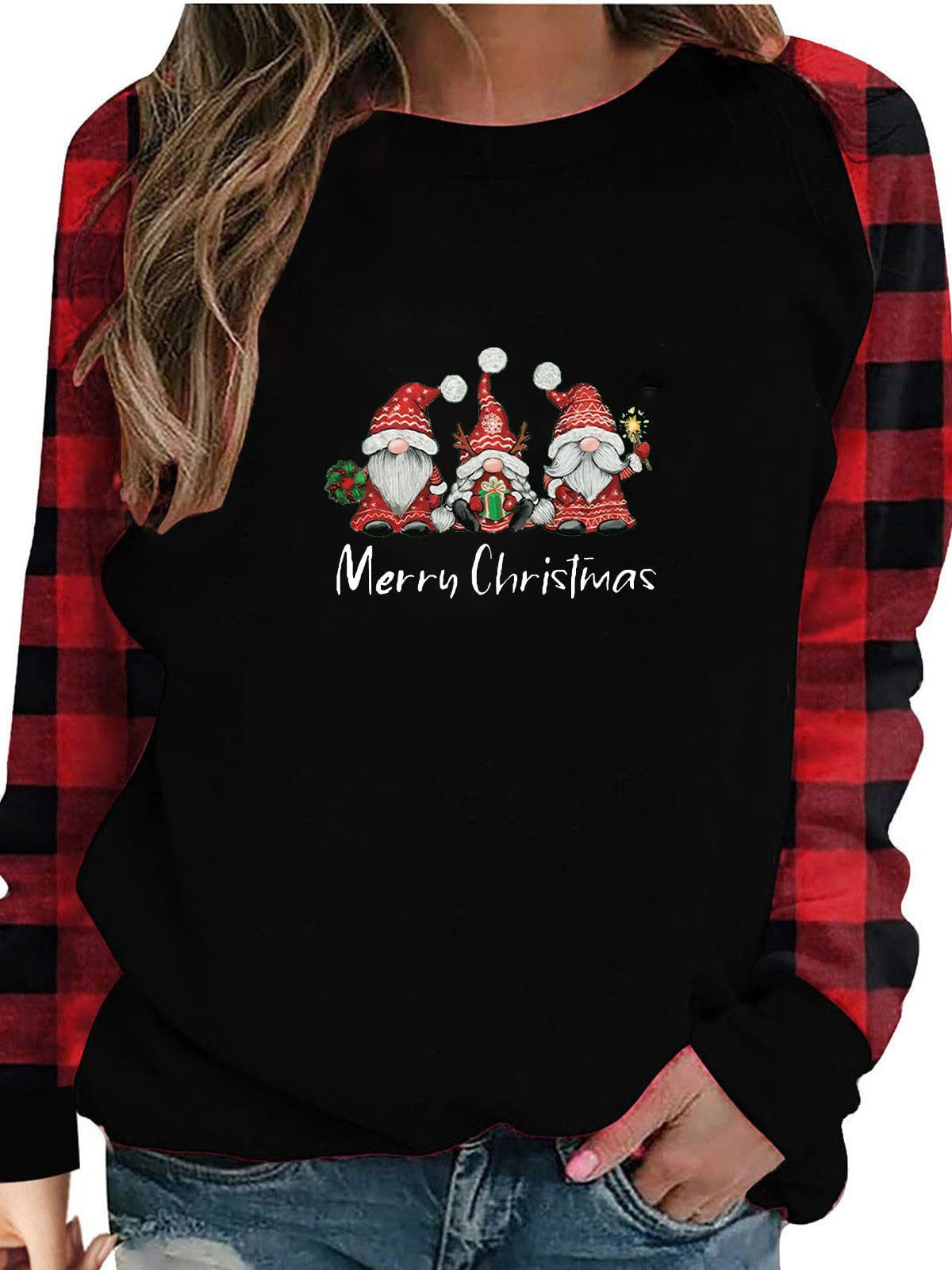 Christmas 3D Printed Fashion Loose Top Pullover Sweater