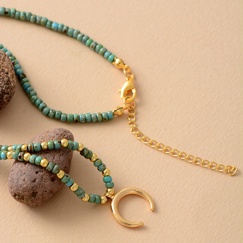 Light Luxury And Simplicity Pendant Gold-plated Bead Necklace Clavicle Chain Jewelry