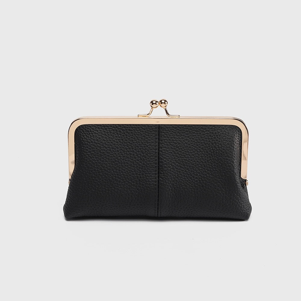 Simple Fashion Retro Folding Clip Bag Long Women's Handbag