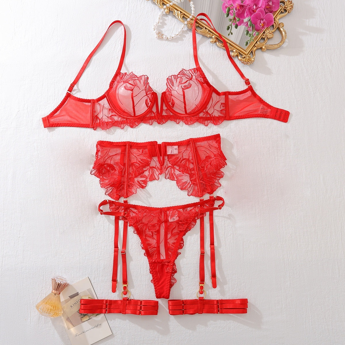 Bra Set Women's Underwear And Underwear Garter Five-piece Set