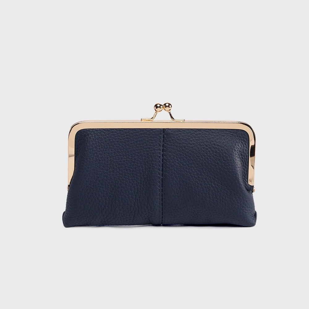 Simple Fashion Retro Folding Clip Bag Long Women's Handbag