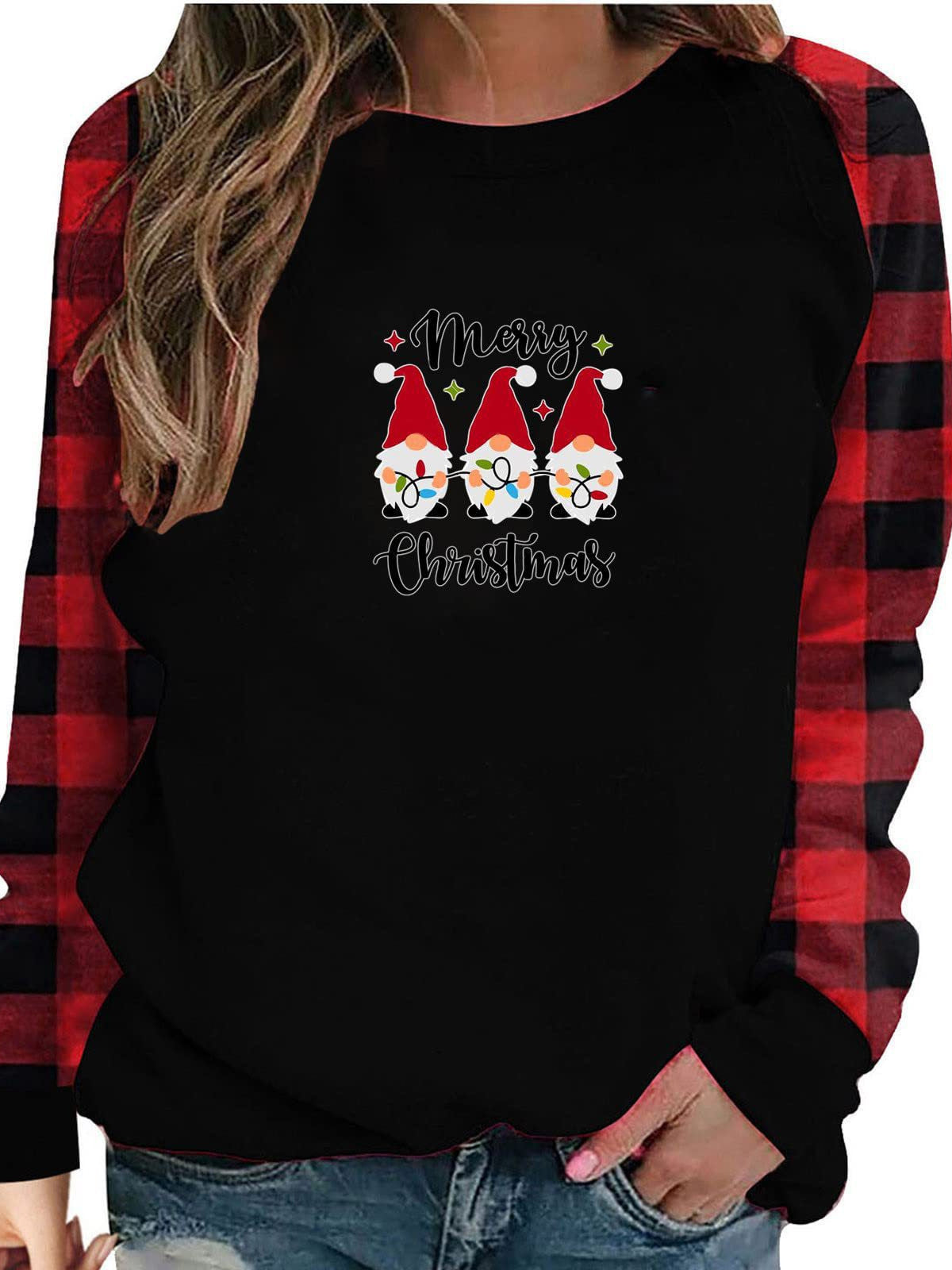 Christmas 3D Printed Fashion Loose Top Pullover Sweater