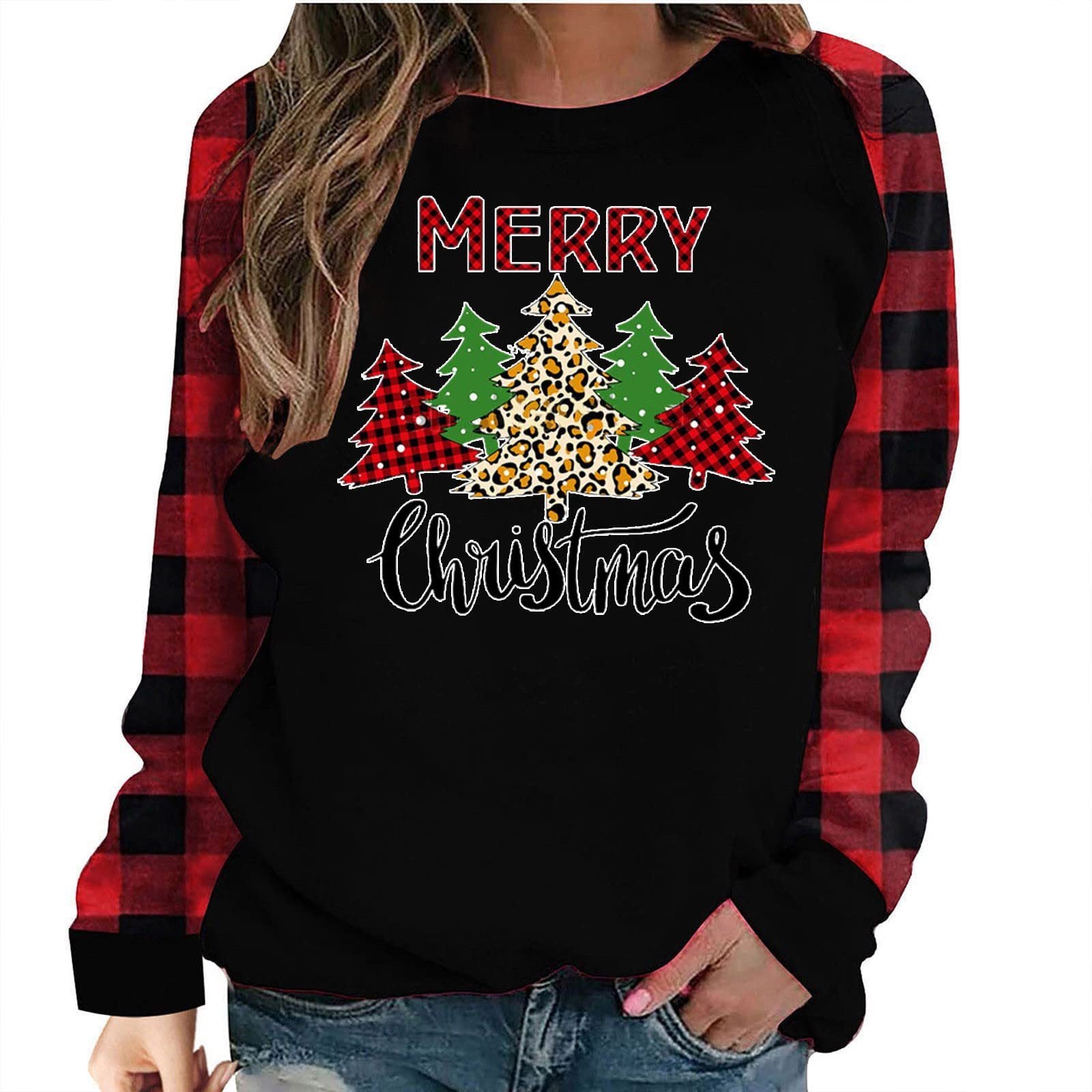 Christmas 3D Printed Fashion Loose Top Pullover Sweater
