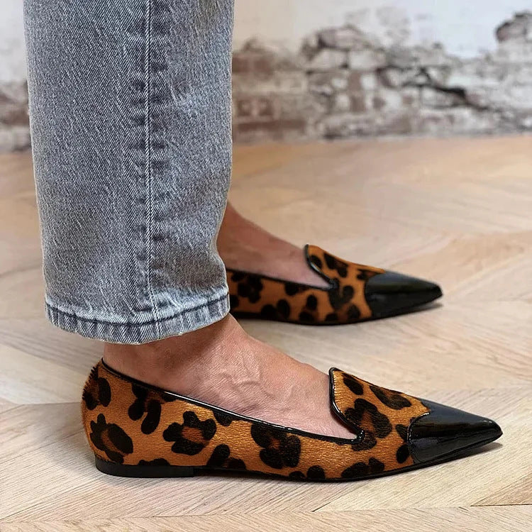 Women's Shoes Fashion Pointed Leopard Print Shallow Mouth Pumps