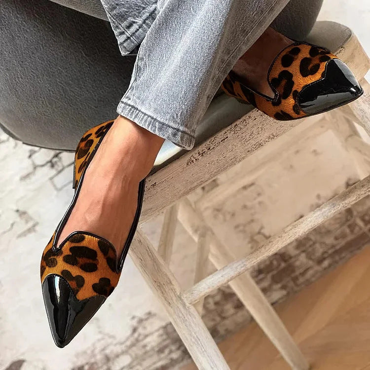 Women's Shoes Fashion Pointed Leopard Print Shallow Mouth Pumps