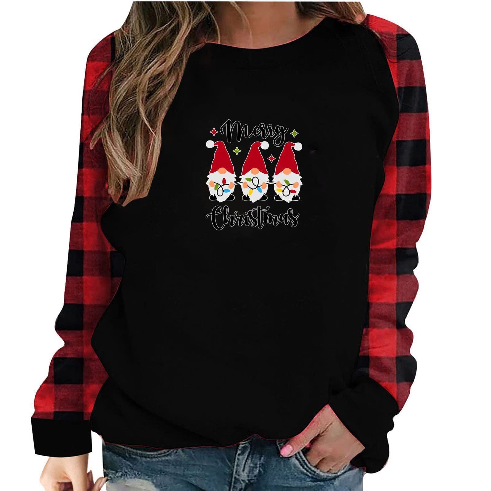 Christmas 3D Printed Fashion Loose Top Pullover Sweater