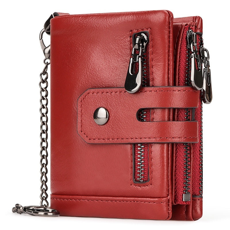 Men's Fashion Personality Tri-fold Multi-color Wallet