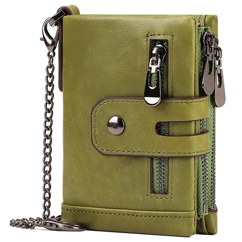 Men's Fashion Personality Tri-fold Multi-color Wallet