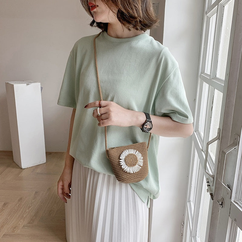 Internet Celebrity Rattan Bucket Bag Beach Vacation Weaving