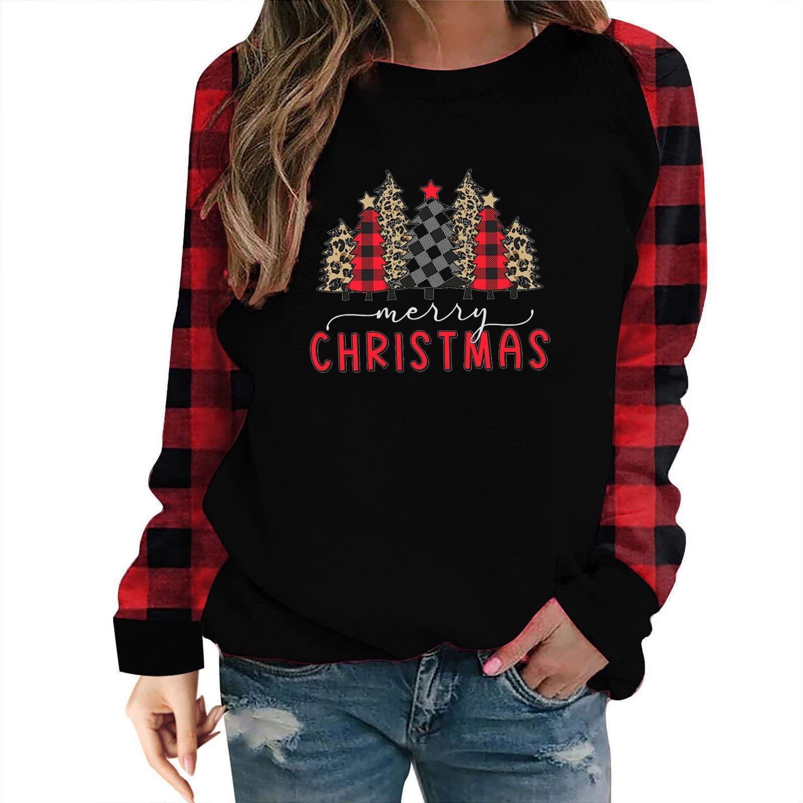 Christmas 3D Printed Fashion Loose Top Pullover Sweater