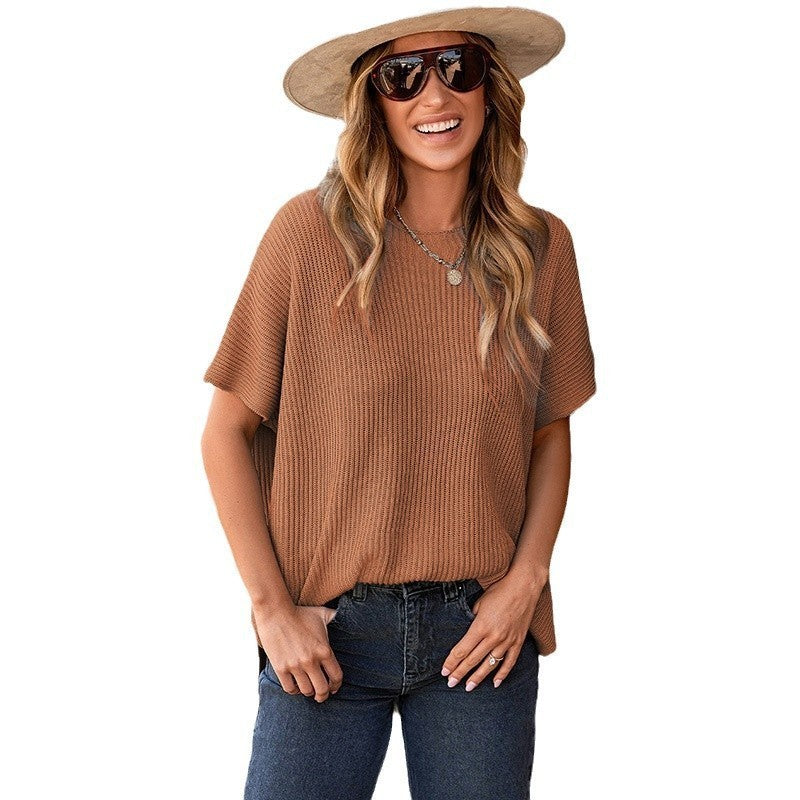 Casual Loose Shoulder Short Sleeved Top