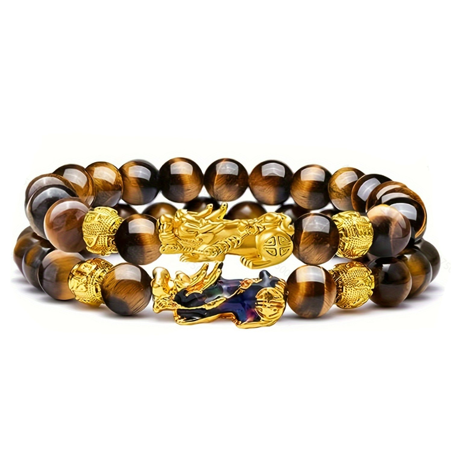 Tigereye Haematite Unisex Silver-strip Bracelet