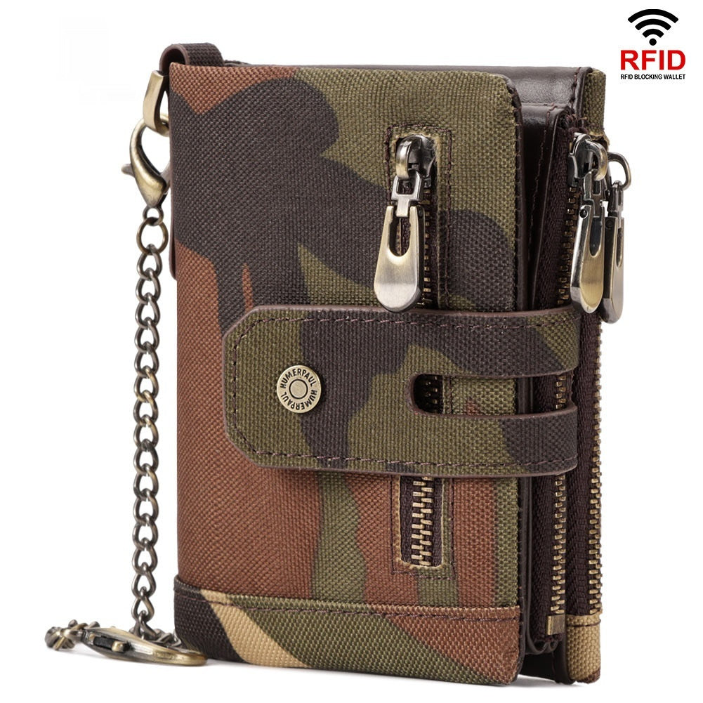 Men's Fashion Personality Tri-fold Multi-color Wallet