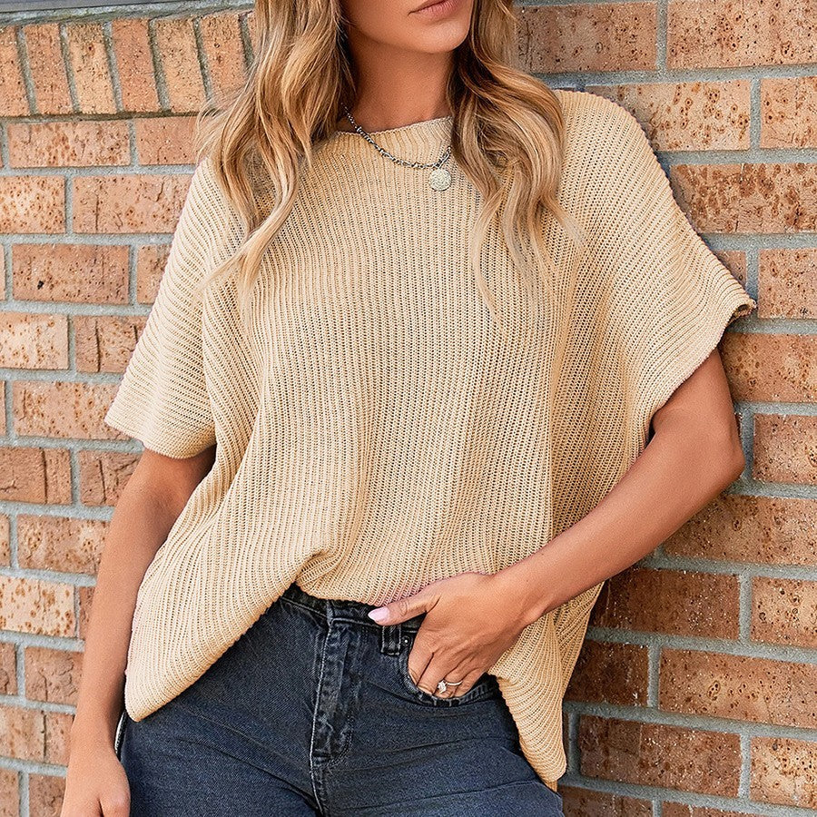 Casual Loose Shoulder Short Sleeved Top