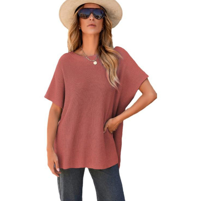 Casual Loose Shoulder Short Sleeved Top