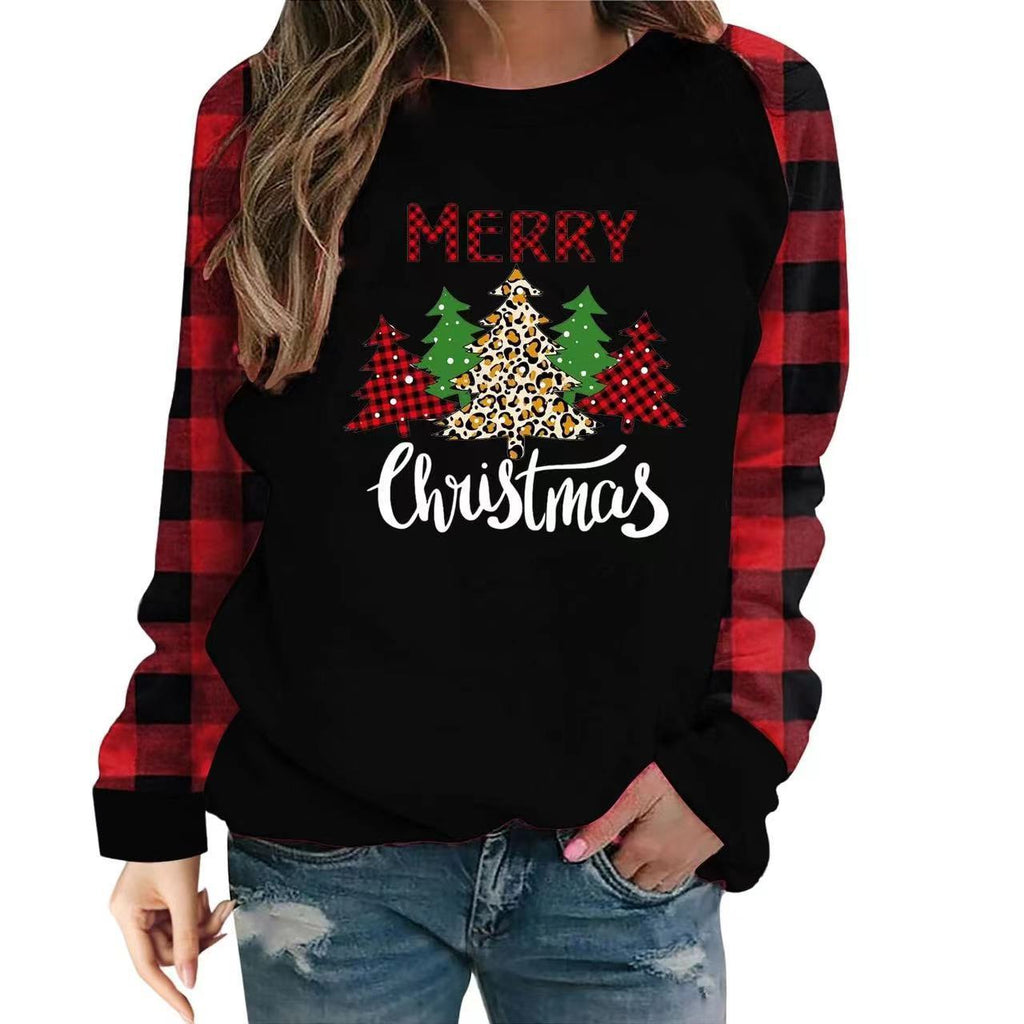 Christmas 3D Printed Fashion Loose Top Pullover Sweater