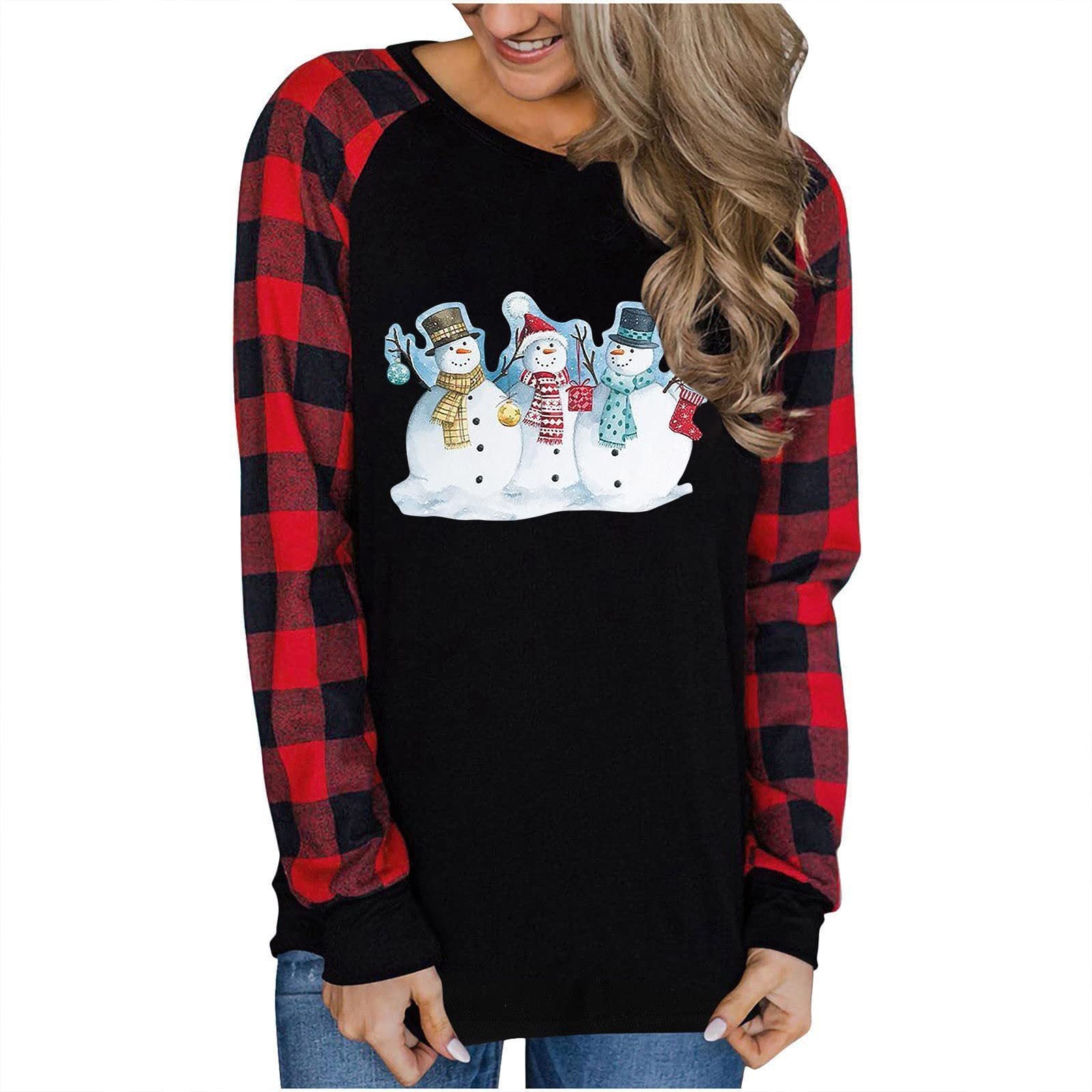 Christmas 3D Printed Fashion Loose Top Pullover Sweater