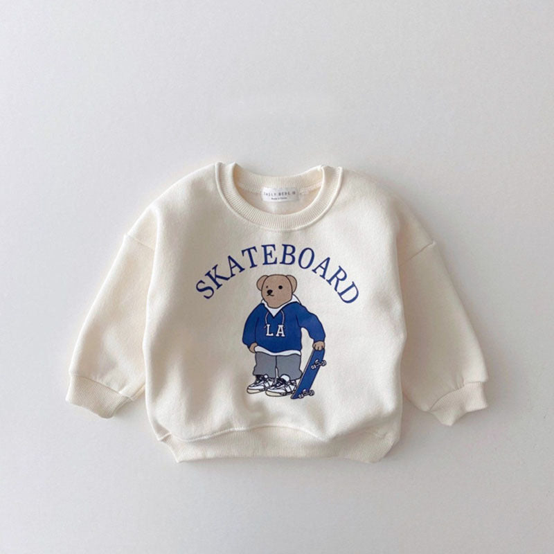 Infant Skateboard Bear Sweatshirt Casual Suit