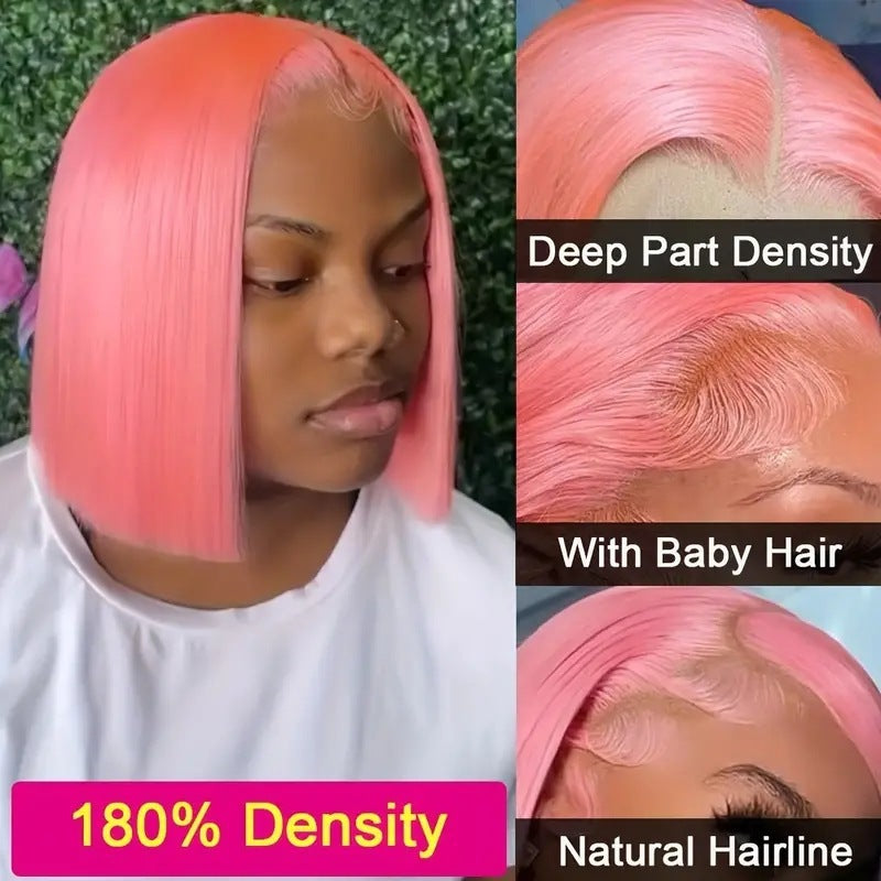 Front Lace Wig Women's Mid-length Short Straight Hair