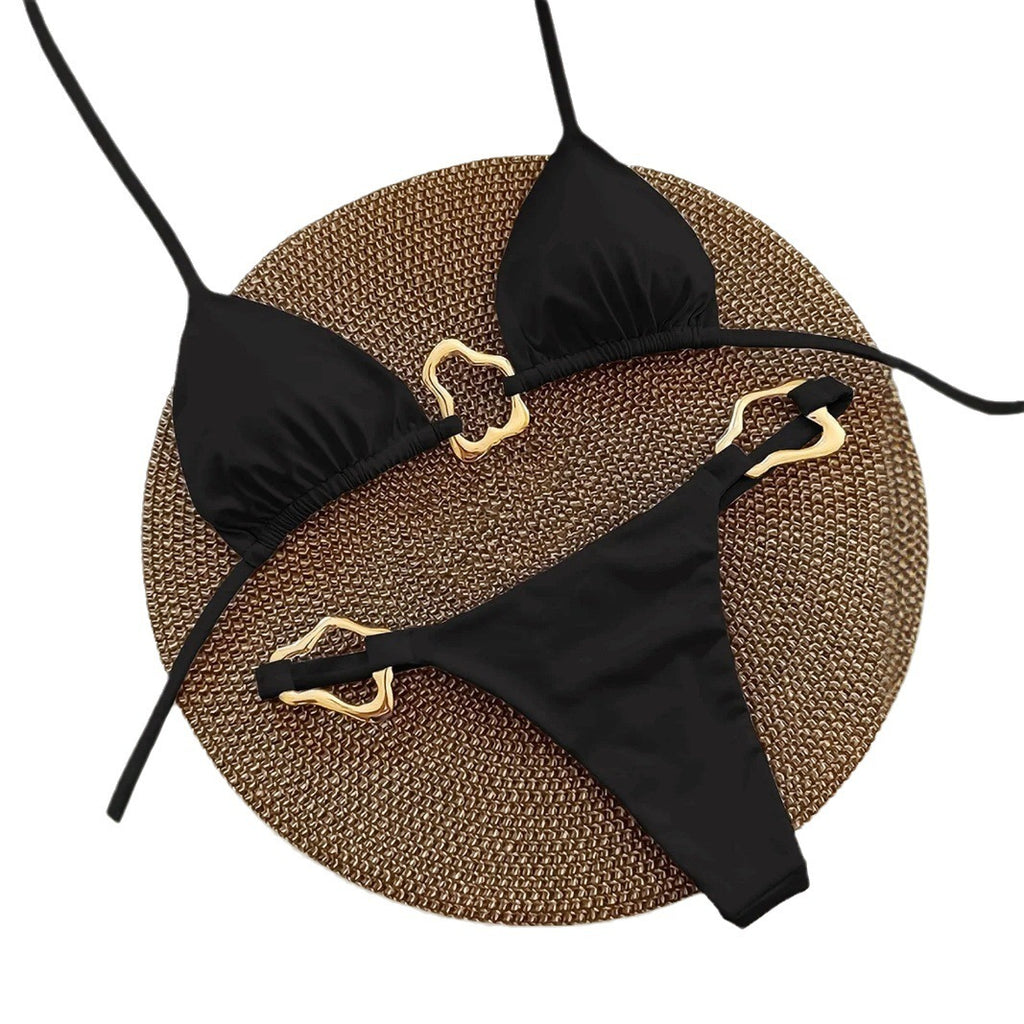 Ladies New Swimsuit Solid Color Hollow Suit