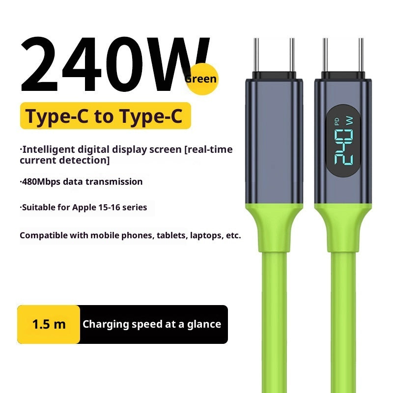Fast Charging Data Cable With Intelligent Digital Display