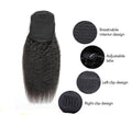 Kinky Straight Human Hair With A Ponytail In The Hair