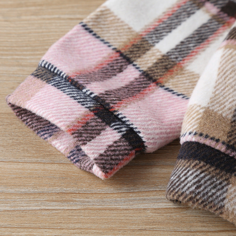 Girls Fashion Small Plaid Coat Fashion