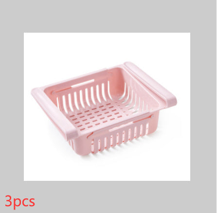 Refrigerator Telescopic Storage Basket Refrigerator Drawer Storage Rack Freshness Preservation Box Freezing Box Storage Rack