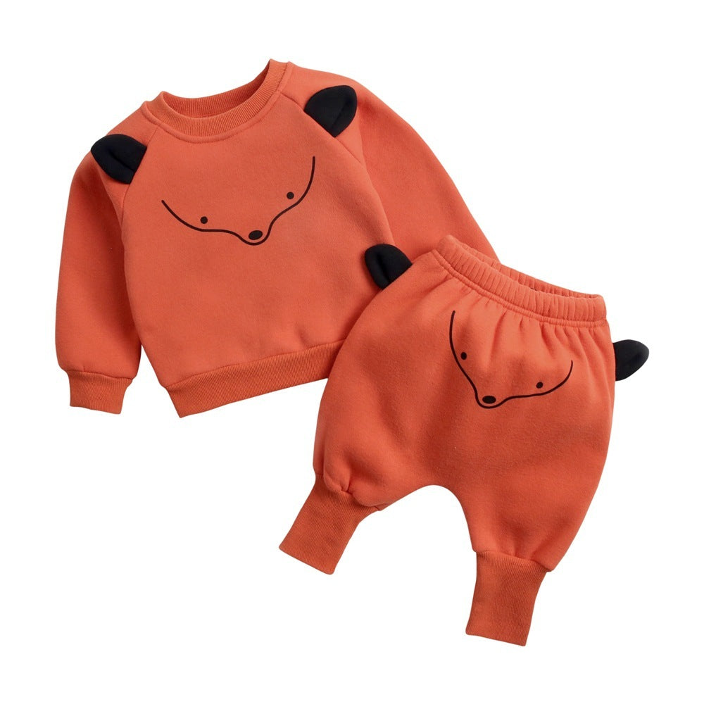 Korean version of the animal children's hoodie Harun pantsuit