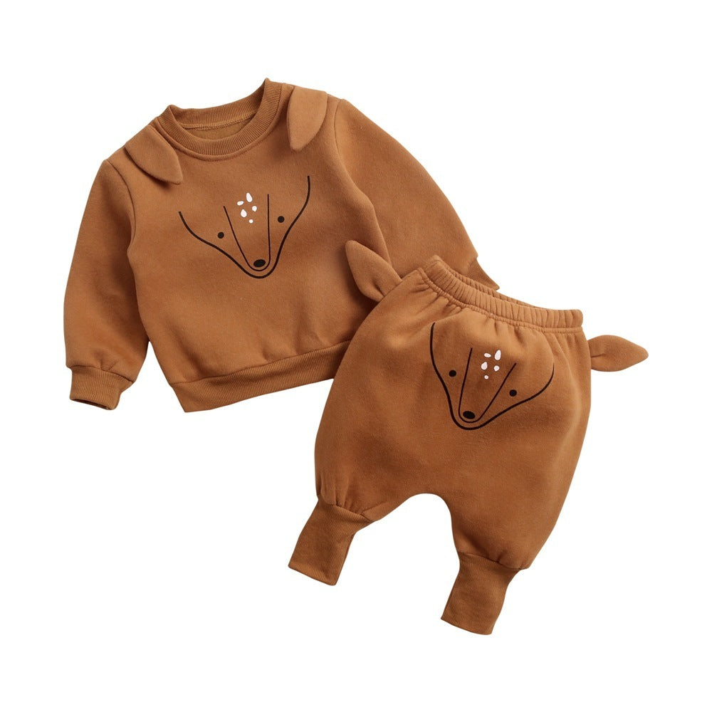 Korean version of the animal children's hoodie Harun pantsuit