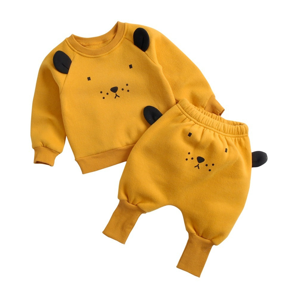 Korean version of the animal children's hoodie Harun pantsuit
