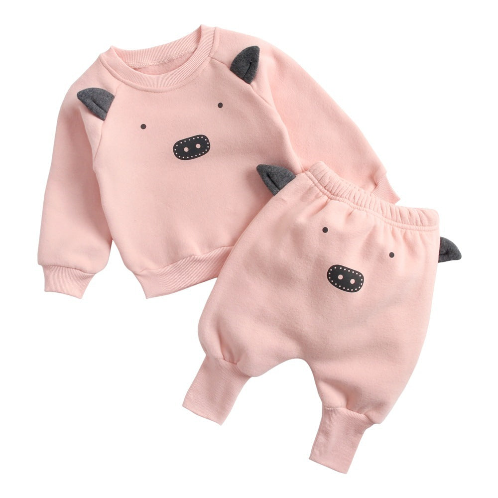 Korean version of the animal children's hoodie Harun pantsuit