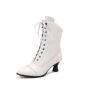 Large Size Women's British-style Martin Wine Glass High Heel Boots Women's Motorcycle