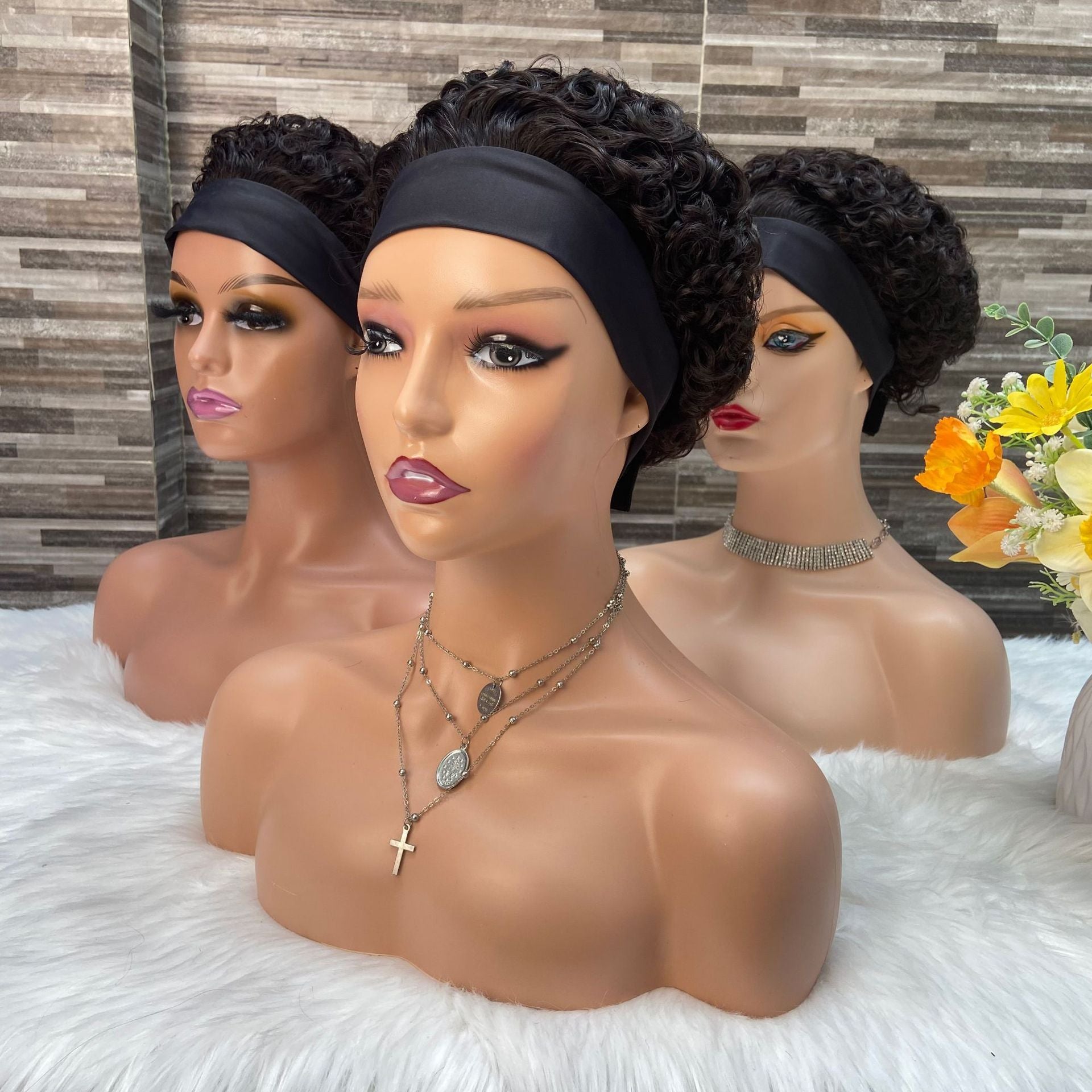 Colorful Real Human Hair Ice Silk Hair Band Elf