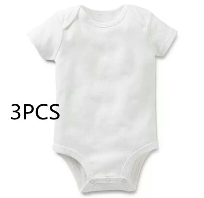 Solid color short sleeve baby bodysuit