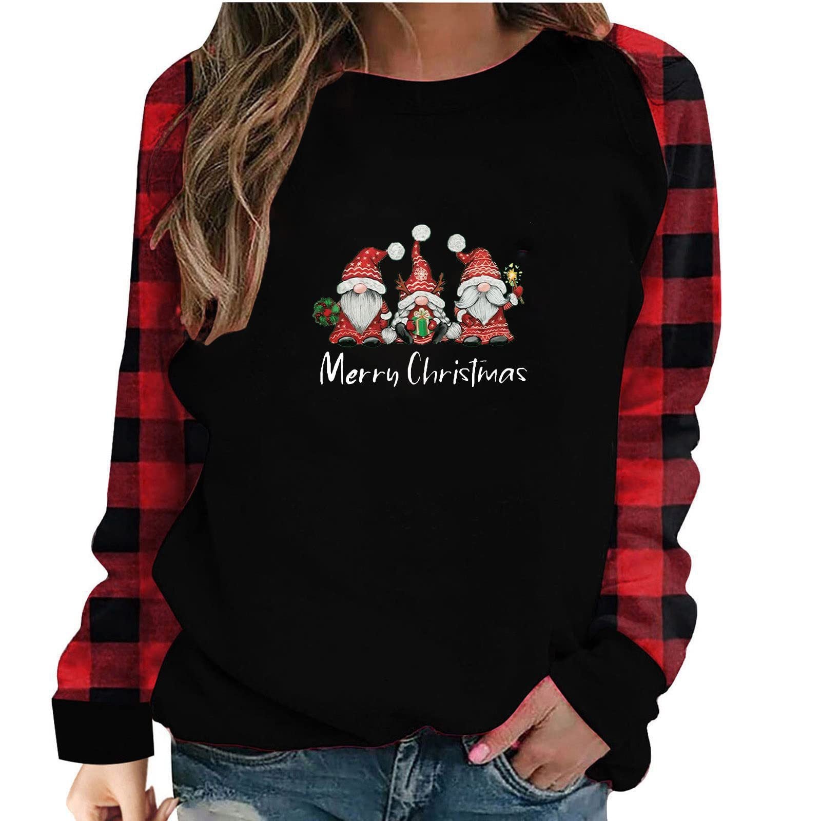 Christmas 3D Printed Fashion Loose Top Pullover Sweater