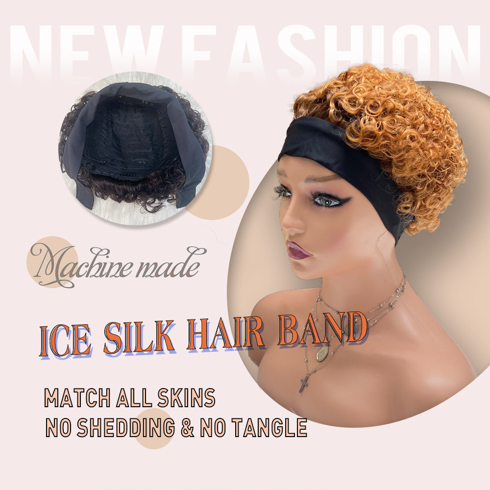 Colorful Real Human Hair Ice Silk Hair Band Elf
