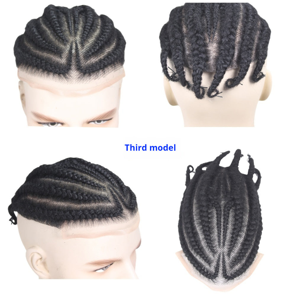 Men's Special Real Hair Hand-woven African Braid Wig Men Hair Piece
