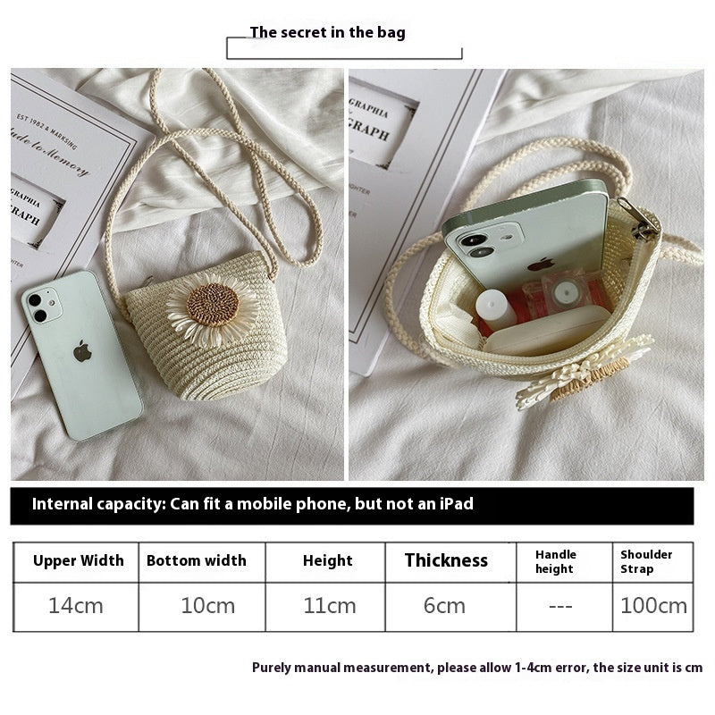 Internet Celebrity Rattan Bucket Bag Beach Vacation Weaving