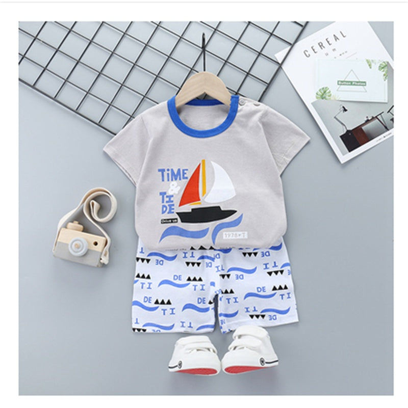 Children's baby clothes foreign sports short sleeves