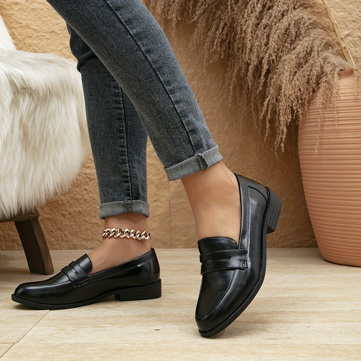 Fashion Polyurethane Loafers Shoes