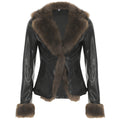 American Street Loose Fur Collar Leather Coat