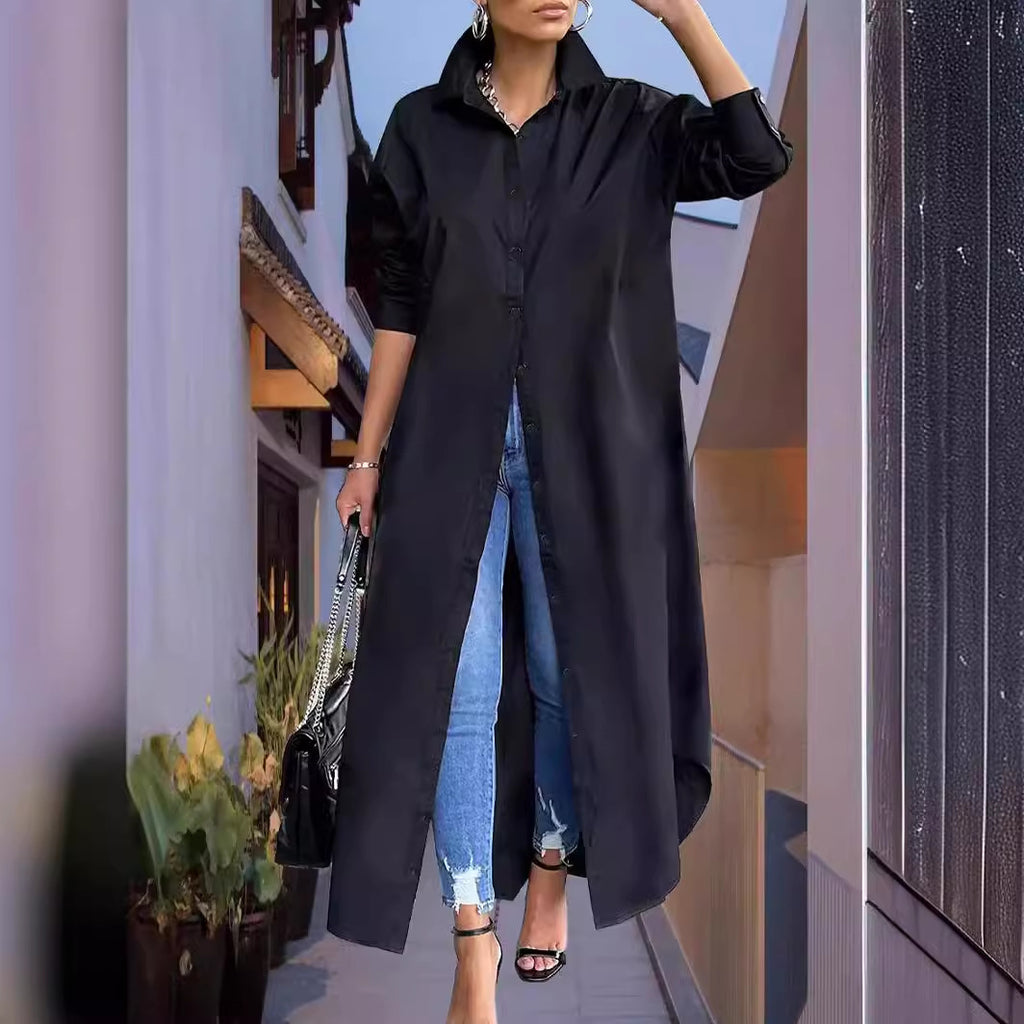 Casual Loose Women's Wear Solid Color Long Dress