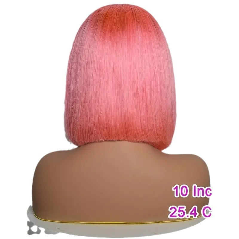 Front Lace Wig Women's Mid-length Short Straight Hair