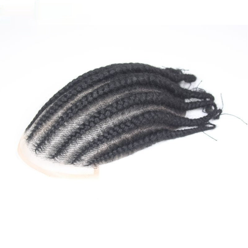 Men's Special Real Hair Hand-woven African Braid Wig Men Hair Piece