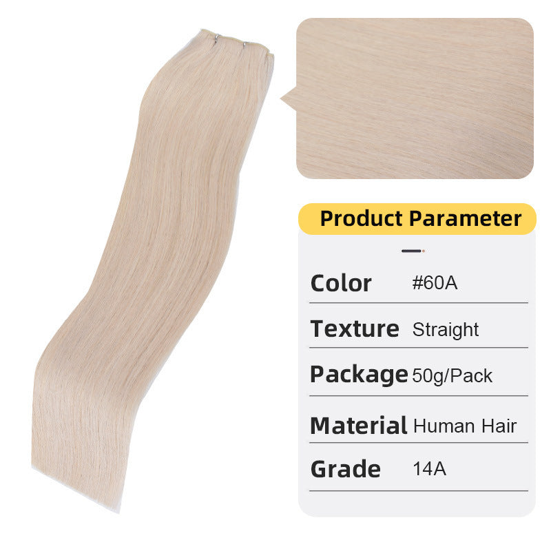 Second Generation Hand-knitted Hair Weft White Hair Extension Braid Real Hair