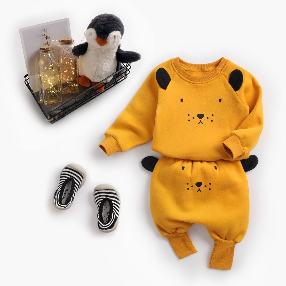 Korean version of the animal children's hoodie Harun pantsuit