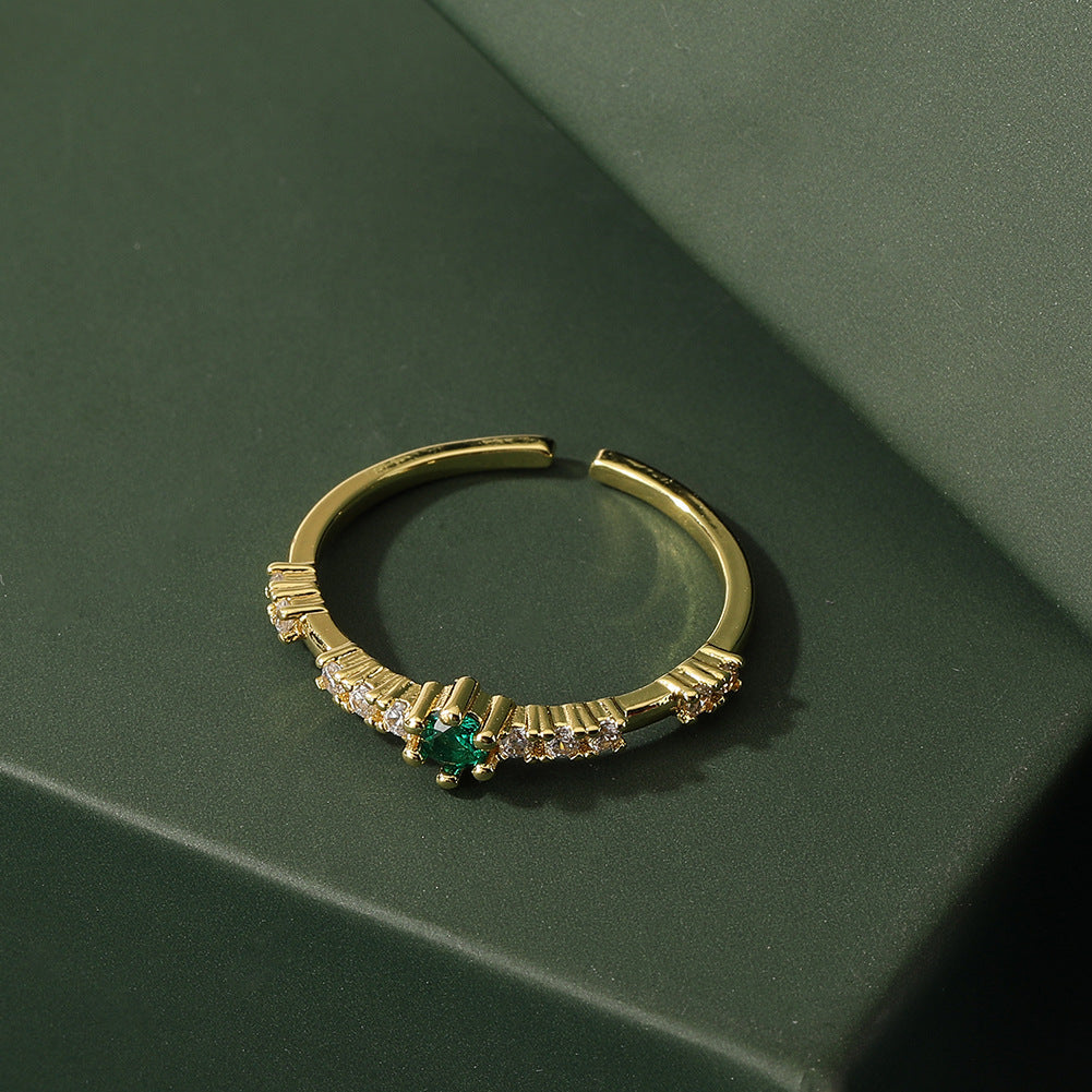 Women's Copper Micro-inlaid Light Luxury Petal Ring